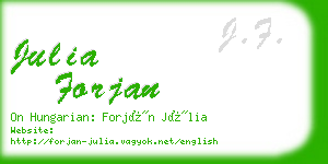 julia forjan business card